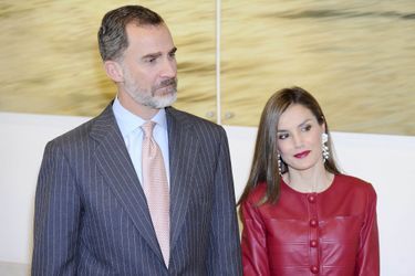 La reine Letizia et le roi Felipe VI d'Espagne à Madrid, le 22 mai 2017