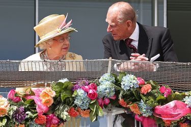 La reine Elizabeth II au Derby d&#039;Epsom, avec le prince Philip, le 6 juin 2015