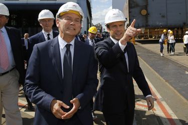 Emmanuel Macron au chantier naval de Saint-Nazaire mercredi