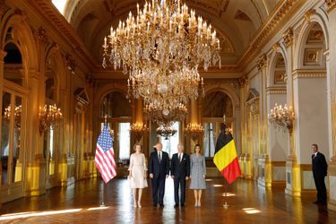 La reine Mathilde et le roi des Belges Philippe avec Donald et Melania Trump à Bruxelles, le 25 mai 2017