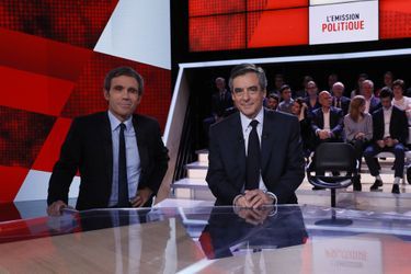 Avec François Fillon sur le plateau de "L'émission politique" en 2017