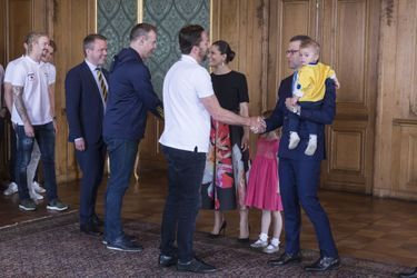 Les princesses Victoria et Estelle et les princes Daniel et Oscar de Suède à Stockholm, le 22 mai 2017