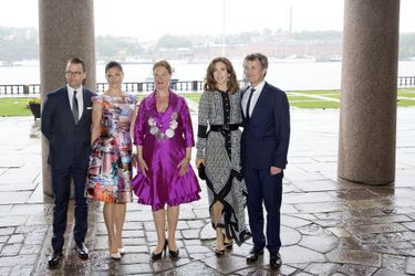 La princesse Victoria et le prince Daniel de Suède avec la princesse Mary et le prince Frederik de Danemark à Stockholm, le 30 mai 2017