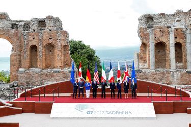 Photo de famille lors du G7 à Taormine en Sicile. 