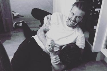 David et son fils Brooklyn Beckham. 