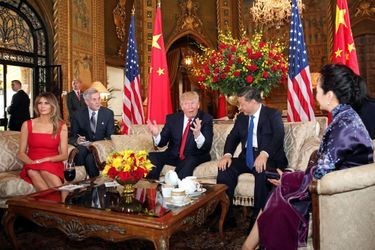 Melania Trump, Donald Trump, Xi Jinping et Peng Liyuan à Mar-a-Lago, le 6 avril 2017.