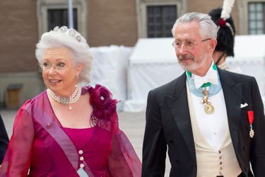 La princesse Christina de Suède, avec son mari Tord Magnuson, à Stockholm le 13 juin 2015