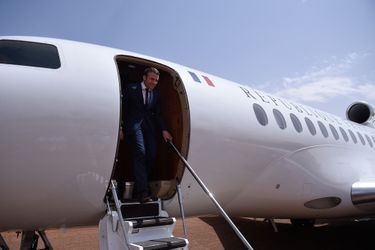 Arrivée d&#039;Emmanuel Macron à Gao.