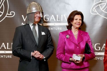 La reine Silvia et le roi Carl XVI Gustaf de Suède à Stockholm, le 28 avril 2017