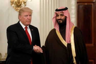 Donald Trump et le vice-prince héritier saoudien Mohammed ben Salman à la Maison Blanche, le 14 mars 2017.
