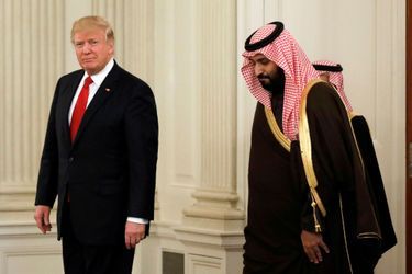 Donald Trump et le vice-prince héritier saoudien Mohammed ben Salman à la Maison Blanche, le 14 mars 2017.