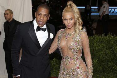 Jay Z et Beyoncé. La chanteuse portait du Givenchy Couture