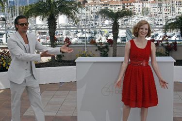 Brad Pitt et Jessica Chastain au Festival de Cannes en 2011.