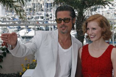 Brad Pitt et Jessica Chastain au Festival de Cannes en 2011.