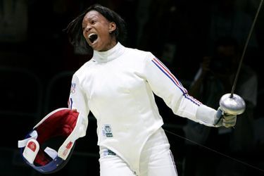 Laura Flessel en 2004 aux Jeux d&#039;Athènes.