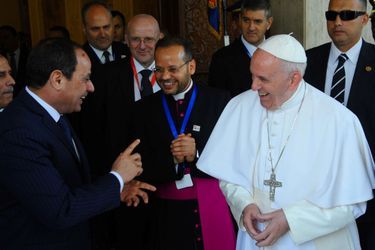Le pape François et le président égyptien Abdel Fattah al-Sissi au Caire, le 28 avril 2017.