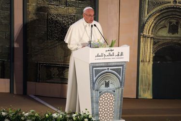 Le pape François à la conférence internationale pour la paix organisée par l&#039;université Al-Azhar au Caire, le 28 avril 2017.