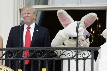 Donald Trump à la Maison Blanche pour la chasse aux oeufs de Pâques, le 17 avril 2017.