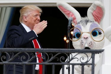 Donald Trump à la Maison Blanche pour la chasse aux oeufs de Pâques, le 17 avril 2017.