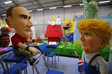 Une caricature de Donald Trump au carnaval de Cologne, en Allemagne.