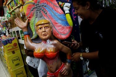 Une caricature de Donald Trump au carnaval de Sao Paulo, au Brésil.