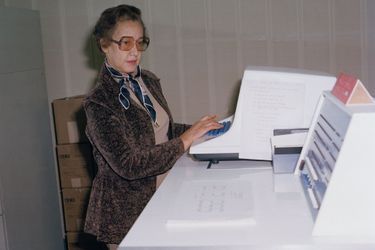 Katherine Johnson en 1980, au centre de recherche de la Nasa à Langley.