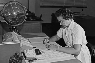 Katherine Johnson au centre de recherche de la Nasa à Langley, en 1962.