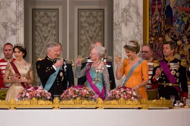 La famille royale du Danemark avec la reine Mathilde et le roi Philippe de Belgique à Copenhague, le 28 mars 2017