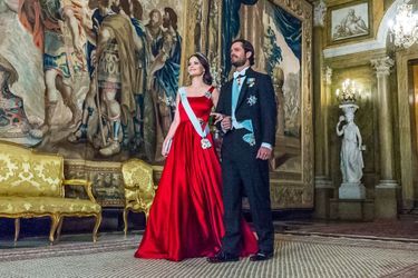 La princesse Sofia et le prince Carl Philip de Suède au Palais royal à Stockholm, le 23 mars 2017