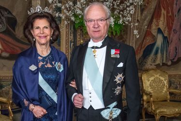 La reine Silvia et le roi Carl XVI Gustaf de Suède au Palais royal à Stockholm, le 23 mars 2017