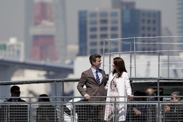 La princesse Mary et le prince Frederik de Danemark dans la baie de Tokyo, le 27 mars 2015