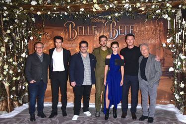 Toute l'équipe du film de "La Belle et la Bête", le 20 février 2017.