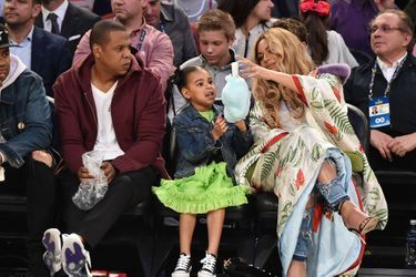 Beyoncé et Jay-Z avec Blue Ivy aux All Star Games