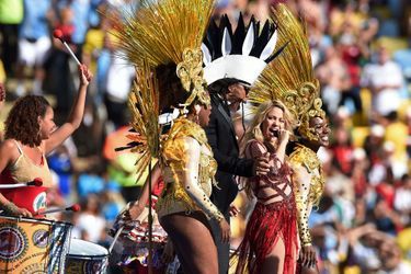 Shakira en juillet 2014 chante pour à Rio pour la Coupe du monde de football.