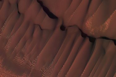 Les dunes sur la calotte polaire boréale de Mars