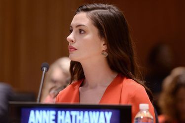 Anne Hathaway à l'ONU le 8 mars 2017.