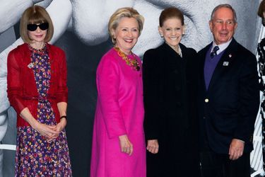 Anna Wintour, Hillary Clinton, Annette de la Renta et Michael Bloomberg à New York, le 16 février 2017.