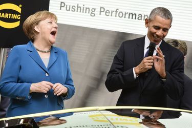 Barack Obama et Angela Merkel à la Foire de Hanovre, le 25 avril 2016.