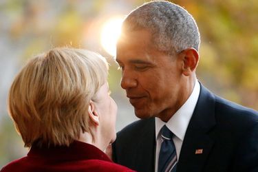 Barack Obama et Angela Merkel à Berlin, lors de sa dernière visite en tant que président américain, le 17 novembre 2016.