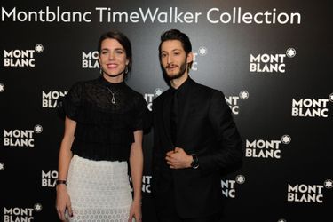 Charlotte Casiraghi et Pierre Niney, ambassadeurs de la marque Montblanc à Genève, le 16 janvier 2017