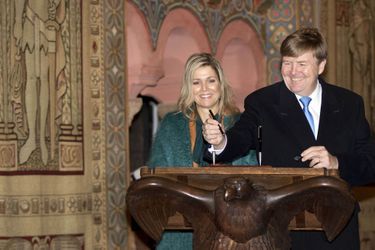 La reine Maxima et le roi Willem-Alexander des Pays-Bas au château de la Wartbourg, le 7 février 2017
