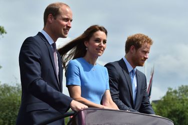 Kate avec William et Harry, le 12 juin 2016