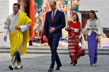 Kate et William avec le roi et la reine du Bhoutan, le 14 avril 2016