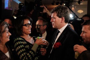 Audrey Pulvar et Arnaud Montebourg, en octobre 2011 lors de la première primaire socialiste. 