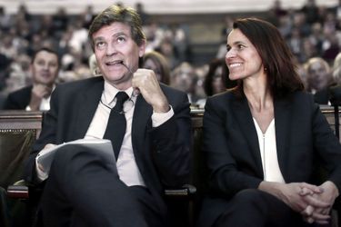 Arnaud Montebourg et Aurélie Filippetti aux assises de l’épargne et de la fiscalité, à la Sorbonne à Paris, en octobre 2016.