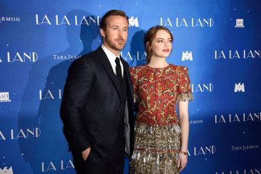 Ryan Gosling et Emma Stone lors de l&#039;avant-première de &quot;La La Land&quot; à Paris.