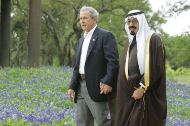 Avec George W. Bush, dans le ranch texan du président en 2005