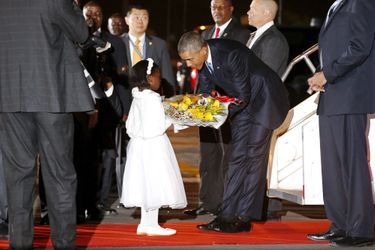 Accueil chaleureux pour Barack Obama à Nairobi au Kenya, le 24 juillet 2015.