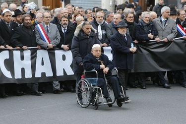 Dalil Boubakeur durant la marche républicaine à Paris