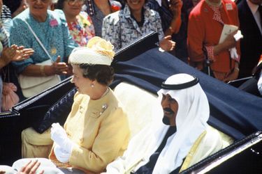 En 1988, alors prince héritier, Abdallah avec la reine Elizabeth II
